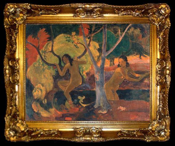 framed  Paul Gauguin Bathers at Tahiti, ta009-2